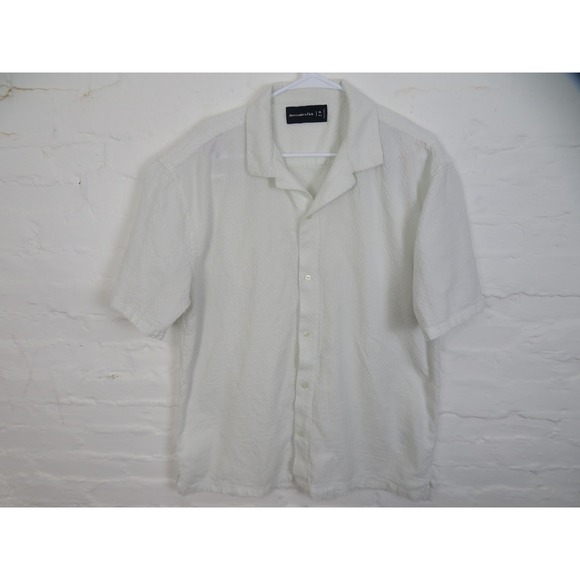 Abercrombie & Fitch Other - Abercrombie & Fitch Shirt Mens XL Tall White Textured Short Sleeve Button Down